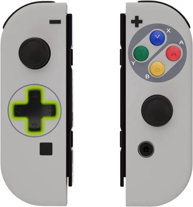 Alt view image 4 of 5 - eXtremeRate SFC SNES Classic EU Style Joycon Housing Shell (D-Pad Version) with Colorful Buttons for Nintendo Switch, Replacement Faceplate for Nintendo Switch Dock  Joy-Con Dock NOT Included