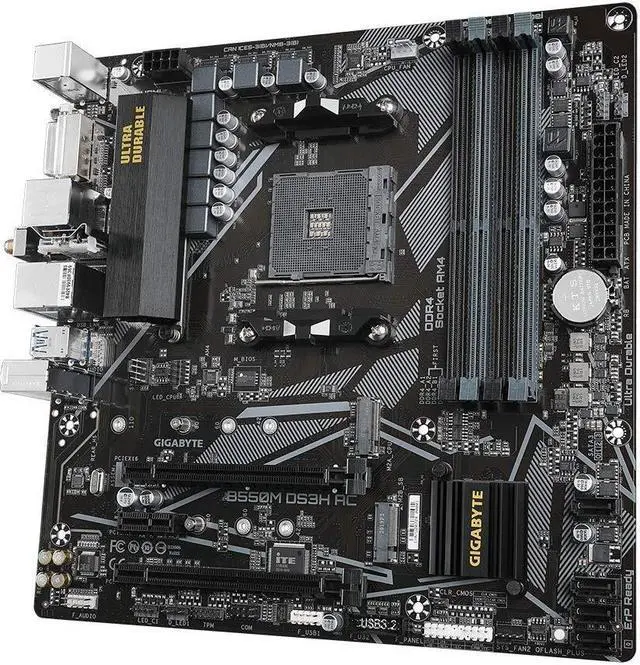 Alt view image 4 of 5 - GIGABYTE B550M DS3H AC (AM4 AMD/B550/Micro ATX/Dual M.2/SATA 6Gb/s/USB 3.2 Gen 1/PCIe 4.0/HMDI/DVI/DDR4/Motherboard)