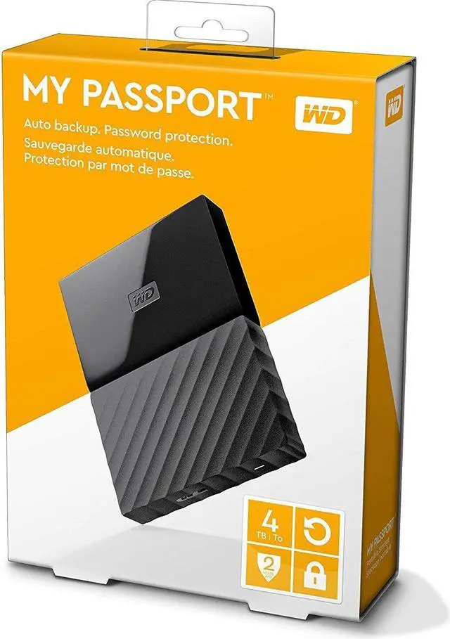 Alt view image 4 of 4 - Western Digital 4TB Black My Passport Portable External Hard Drive - USB 3.0 - WDBYFT0040BBK-WESN