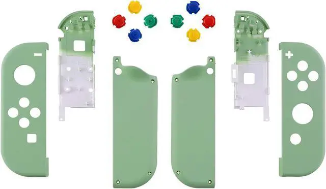 Alt view image 2 of 5 - eXtremeRate Matcha Green Soft Touch Grip Joycon Housing Shell with ABXY Direction Buttons for Nintendo Switch, Replacement Faceplate for Nintendo Switch Dock  Joy-Con Dock NOT Included