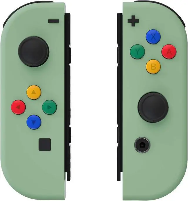 Alt view image 4 of 5 - eXtremeRate Matcha Green Soft Touch Grip Joycon Housing Shell with ABXY Direction Buttons for Nintendo Switch, Replacement Faceplate for Nintendo Switch Dock  Joy-Con Dock NOT Included