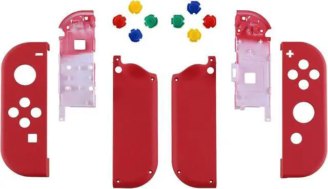 Alt view image 2 of 5 - eXtremeRate Passion Red Soft Touch Grip Joycon Housing Shell with ABXY Direction Buttons for Nintendo Switch, Replacement Faceplate for Nintendo Switch Dock  Joy-Con Dock NOT Included