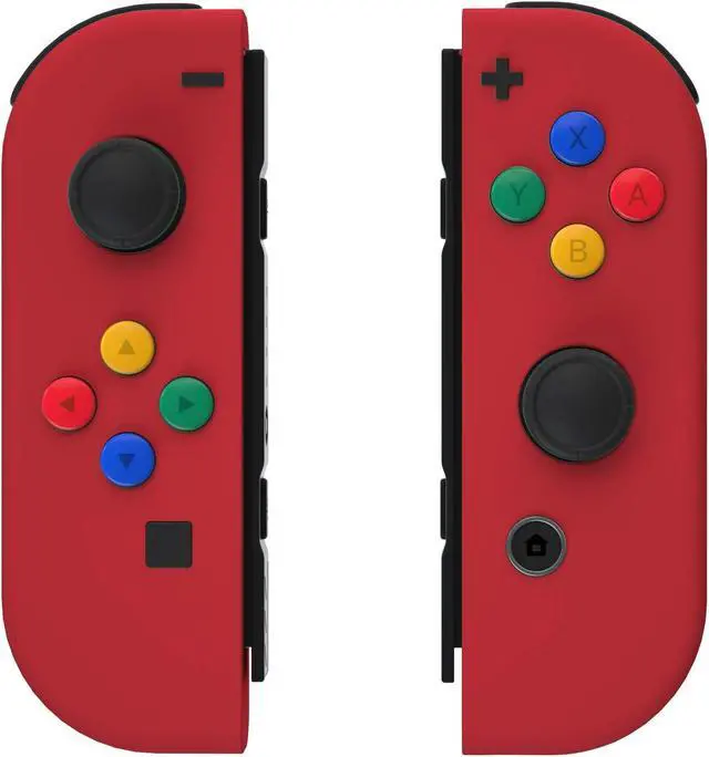 Alt view image 4 of 5 - eXtremeRate Passion Red Soft Touch Grip Joycon Housing Shell with ABXY Direction Buttons for Nintendo Switch, Replacement Faceplate for Nintendo Switch Dock  Joy-Con Dock NOT Included