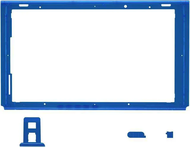 Alt view image 3 of 5 - eXtremeRate Clear Blue Faceplate Backplate DIY Replacement Housing Shell Case for Nintendo Switch Console with Kickstand  JoyCon Console NOT Included