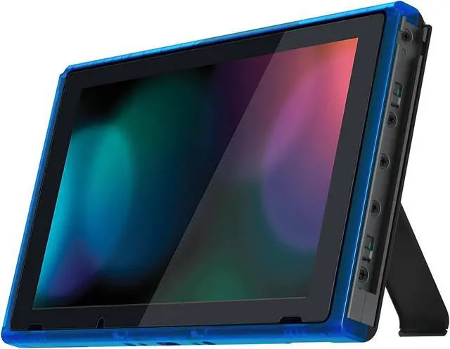 Alt view image 5 of 5 - eXtremeRate Clear Blue Faceplate Backplate DIY Replacement Housing Shell Case for Nintendo Switch Console with Kickstand  JoyCon Console NOT Included