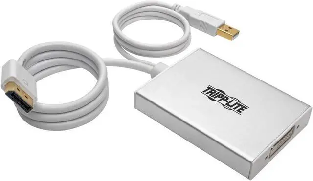 Main image of Tripp Lite 6in DisplayPort to DVI Active Video Adapter Converter Dual-Link 2560 x 1600 6" (P134-06N-DVI-DL), Silver