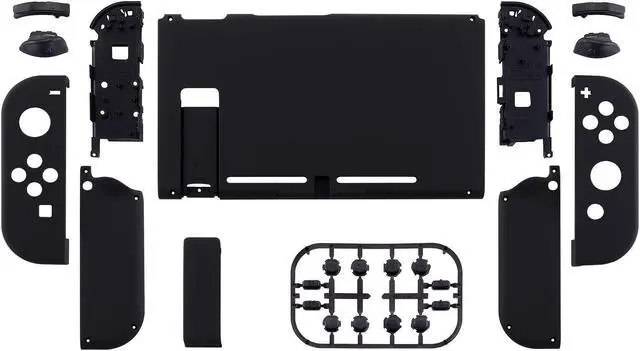 Alt view image 3 of 5 - eXtremeRate Black Front Back Plate for Nintendo Switch Console, NS Joycon Handheld Controller Housing with Full Set Buttons, Full Set Replacement Shell for Nintendo Switch - Switch NOT Included
