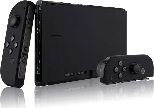 Alt view image 5 of 5 - eXtremeRate Black Front Back Plate for Nintendo Switch Console, NS Joycon Handheld Controller Housing with Full Set Buttons, Full Set Replacement Shell for Nintendo Switch - Switch NOT Included