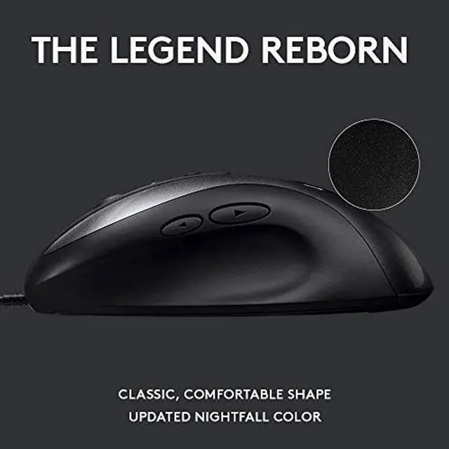 Alt view image 2 of 5 - Logitech G MX518 Gaming Mouse Hero 25K Sensor, 25,600 DPI, ARM-Processor, 8 Programmable Buttons - Black/Grey