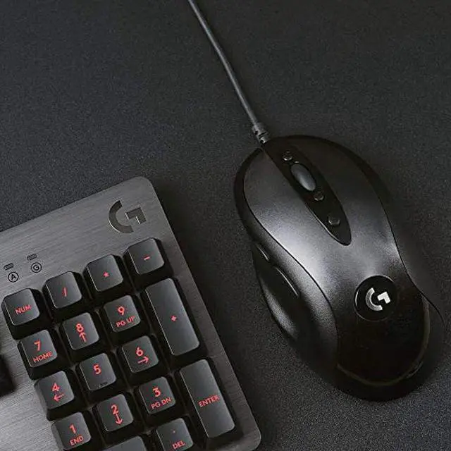 Alt view image 5 of 5 - Logitech G MX518 Gaming Mouse Hero 25K Sensor, 25,600 DPI, ARM-Processor, 8 Programmable Buttons - Black/Grey