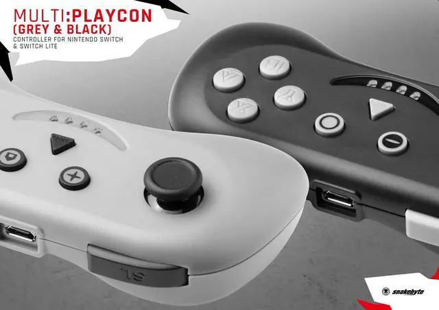 Alt view image 5 of 5 - Snakebyte Nsw Multi: Playcon - 2 PC Set (Black and Grey) Wireless Bluetooth Controller Gamepad Joypad Joy-Con Multiplayer Compatible with Nintendo Switch and Nintendo Switch Lite
