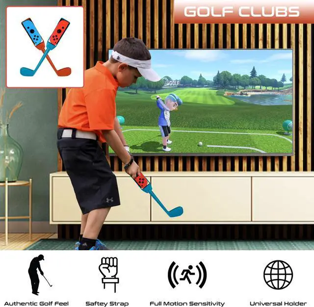 Alt view image 4 of 5 - Orzly Switch Sports Games 2024 Accessories Bundle Pack for Nintendo Switch & Switch OLED with Tennis Rackets, Golf Clubs, Chambara Swords, Soccer Leg Straps & Joycon Grips - With Carry Bag