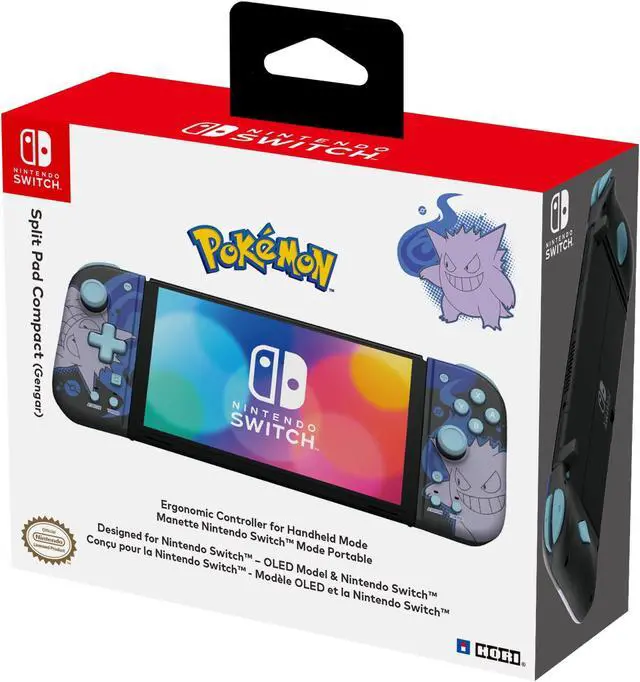Alt view image 2 of 5 - HORI Nintendo Switch Split Pad Compact (Gengar) - Ergonomic Controller for Handheld Mode - Officially Licensed by Nintendo & Pokémon