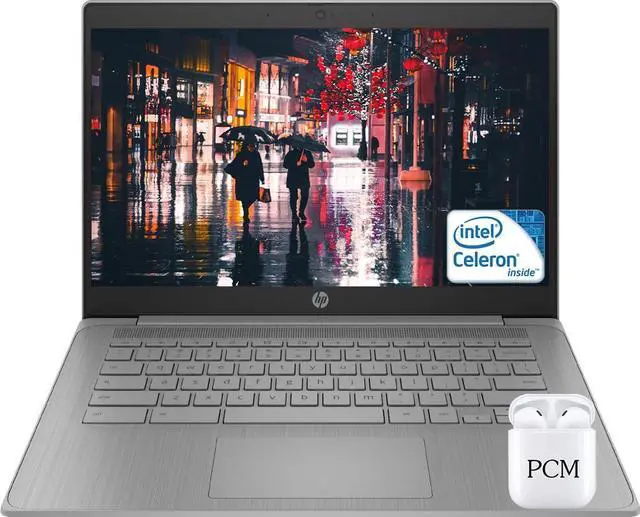 Main image of HP Newest Chromebook Laptop Computer, 14" HD Display Light PC, Intel Celeron N4120 Quad-Core, 4GB DDR4 RAM, 64GB eMMC, USB-C, Wi-Fi 5, Bluetooth, Webcam, Long Battery Life, Chrome OS, Gray, PCM