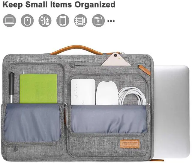 Alt view image 2 of 5 - MOSISO 360 Protective Laptop Case 15 inch, 15 inch Laptop Sleeve Compatible with MacBook Air M4 M3 M2 2025 2024 2023, Dell XPS Plus, Side Open Carrying Case with 4 Zipper Pockets&Handle, Gray
