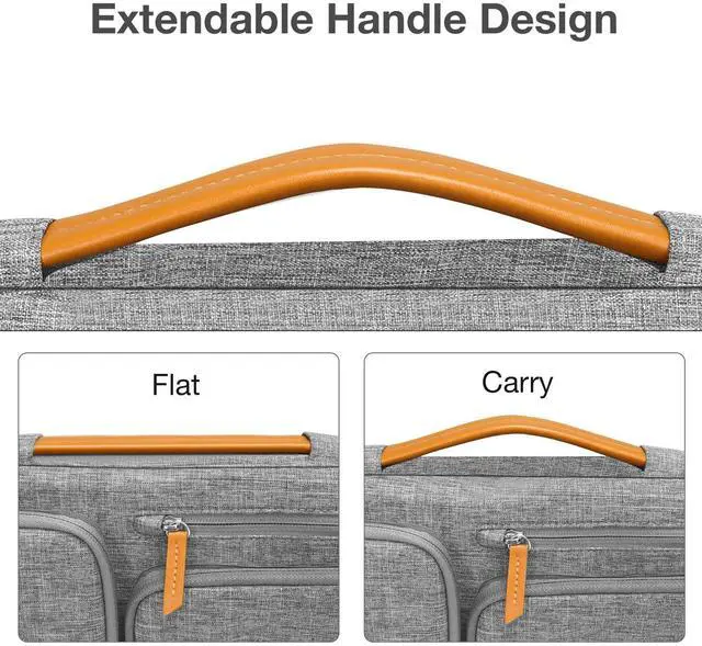 Alt view image 5 of 5 - MOSISO 360 Protective Laptop Case 15 inch, 15 inch Laptop Sleeve Compatible with MacBook Air M4 M3 M2 2025 2024 2023, Dell XPS Plus, Side Open Carrying Case with 4 Zipper Pockets&Handle, Gray