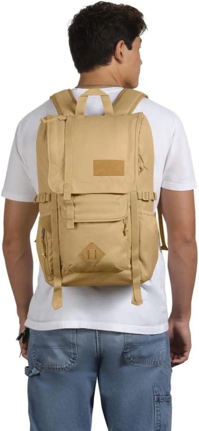 Alt view image 5 of 5 - JanSport Hatchet Backpack - 15-inch Padded Laptop Compartment, Dual Water Bottle Pockets, Side Compression Straps, Curry