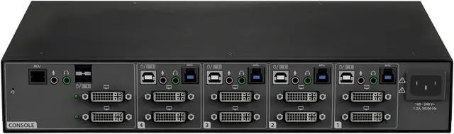 Alt view image 2 of 5 - Vertiv Avocent 4-Port Dual-Head DVI-I 4K Ultra HD KVM Switch (SV340)