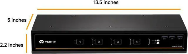 Alt view image 3 of 5 - Vertiv Avocent 4-Port Dual-Head DVI-I 4K Ultra HD KVM Switch (SV340)
