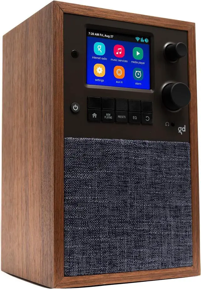 Alt view image 3 of 5 - Grace Digital Mondo Elite Alto Smart Internet Radio with Accessory Speaker, Bluetooth, Wi-Fi, 7-Day Alarm  Microphone Free (Walnut)