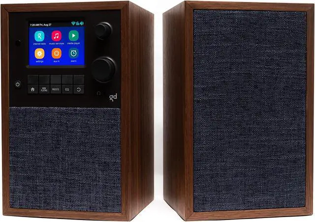 Main image of Grace Digital Mondo Elite Alto Smart Internet Radio with Accessory Speaker, Bluetooth, Wi-Fi, 7-Day Alarm  Microphone Free (Walnut)