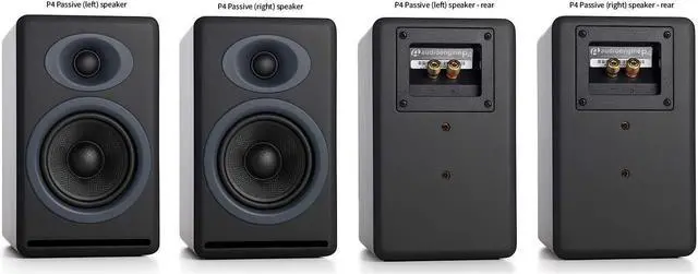 Alt view image 3 of 5 - Audioengine P4 Passive Bookshelf Speakers | Home Stereo High-Performing 2-Way Desktop Speakers (White)