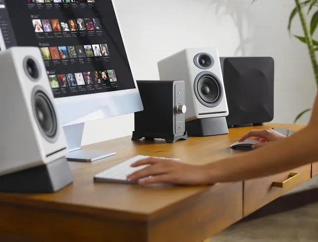 Alt view image 4 of 5 - Audioengine N22 100W Mini Desktop Home Stereo Power Amplifier Amp with Bluetooth AptX