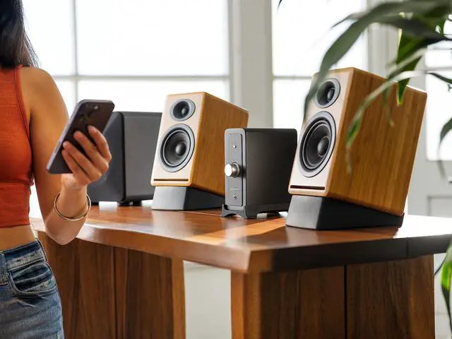 Alt view image 5 of 5 - Audioengine N22 100W Mini Desktop Home Stereo Power Amplifier Amp with Bluetooth AptX