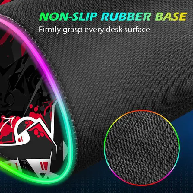 Alt view image 5 of 5 - ToLuLu RGB Gaming 5/7.5/10/15W 10 Light Modes Wireless Charging Mouse Pad, LED Mouse Pad Computer Keyboard Mat Mousepad, 800x300x4MM Extended Large Desk Mat for Gaming, MacBook, Laptop, PC,Red Black