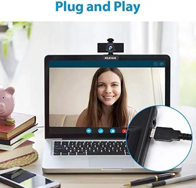 Alt view image 5 of 5 - NexiGo N60 1080P Webcam with Microphone, Adjustable FOV, Zoom, Software Control & Privacy Cover, USB HD Computer Web Camera, Plug and Play, for Zoom/Skype/Teams, Conferencing and Video Calling