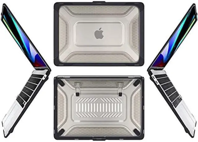 Alt view image 2 of 5 - Batianda Protective Case for Previous MacBook Pro 16 inch 2019 Release A2141 Model with Touch Bar,Heavy Duty Honeycomb Hard Shell with Slim TPU Bumper and Fold Kickstand & Keyboard Cover, Black