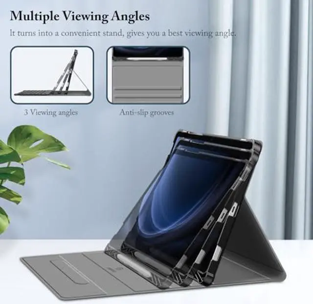 Alt view image 3 of 5 - Fintie Keyboard Case for Samsung Galaxy Tab S9 FE 5G 10.9 Inch/Galaxy Tab S9 11 Inch 2023 with S Pen Holder, Slim Stand Cover Detachable Wireless Bluetooth Keyboard, Composition Book