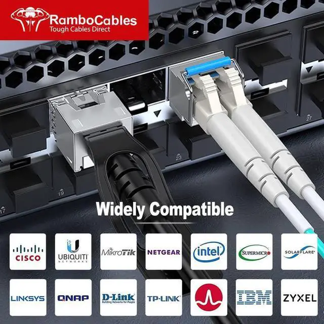 Alt view image 5 of 5 - SFP+ DAC Twinax Cable, 2m-2pack 10G Passive, for Cisco SFP-H10GB-CU2M, Ubiquiti, Mikrotik, D-Link, Netgear, Intel, Supermicro, Length Options: 0.3m-7m