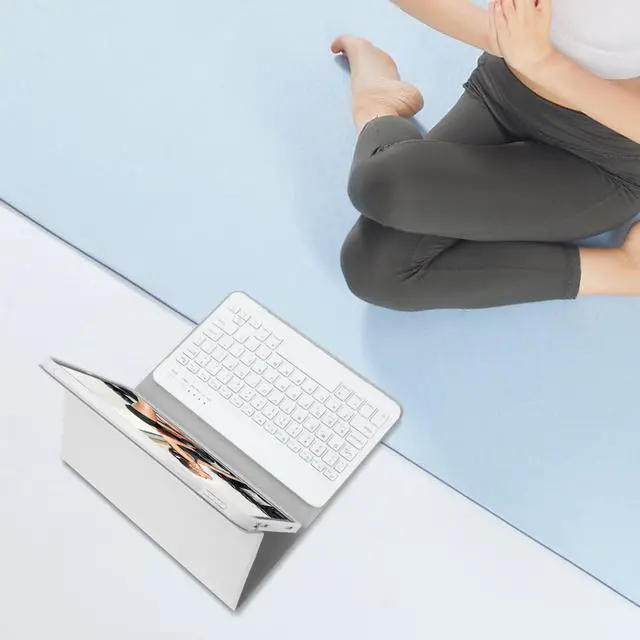 Alt view image 5 of 5 - TQQ for iPad 10th Generation Case with Keyboard (10.9", 2022) & iPad (A16) 11th Gen (11", 2025) - Magnetic Wireless Detachable Keyboard, Stand Folio Cover with Pencil Holder, Thin & Light (Grey)