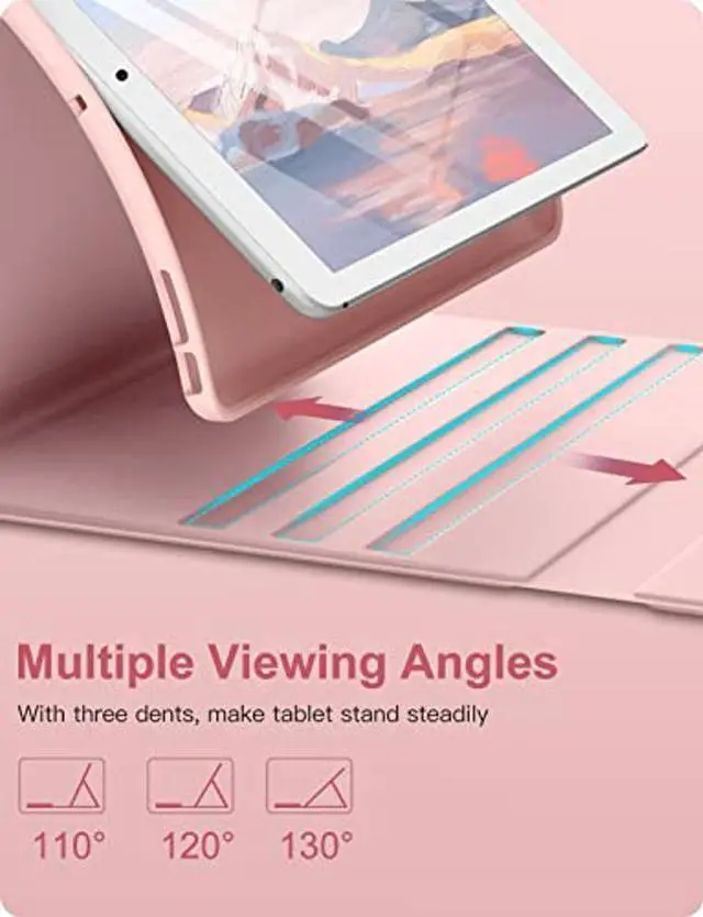 Alt view image 5 of 5 - Hamile Keyboard Case for iPad 9th Generation /8th Gen/7th Gen 10.2 Inch - Backlit Detachable Wireless Stand Folio Keyboard Cover with Pencil Holder for iPad Pro 10.5" / iPad Air 3rd Gen (Pink)