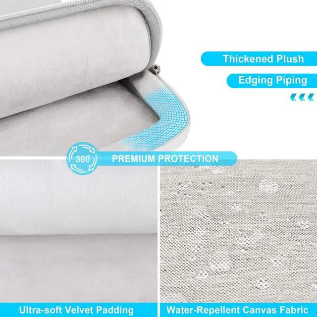 Alt view image 3 of 5 - Lacdo 360° Protective Laptop Shoulder Bag, 16 inch Laptop Bag for 16 inch New MacBook Pro M4/M3/M2 /M1 Pro Max A3403 A3186 A2991 A2780 A2485 2024-2019, 15" Surface Laptop 7th Copilot+PC Computer, Gray