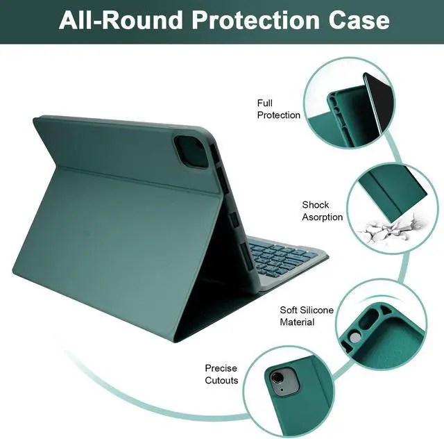 Alt view image 3 of 5 - LAMA Keyboard Case with Mouse for iPad Air 11 inch 2025 7th/2024 6th & 10.9 -inch iPad Air 4th/5th Generation, Folio Keyboard Cover with Pencil Holder for 11 inch iPad Pro (4th/3rd/2nd/1st Gen), DGN