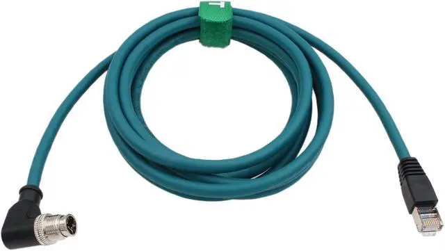 Main image of HangTon M12 8 Pin X-Coding Right Angle to RJ45 Ethernet Cable for Cognex in-Sight 2800 3800 2000 9000 8000, 7000 Gen2 Vision Camera Sensor Switch PC CAT-7e 2m