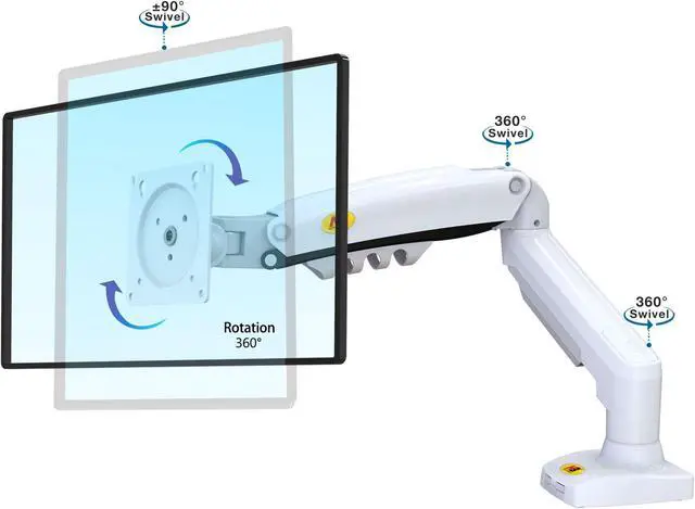 Alt view image 3 of 5 - NB North Bayou Monitor Desk Mount Stand Full Motion Swivel Monitor Arm with Gas Spring for 17-30''Monitors(Within 4.4lbs to 19.8lbs) Computer Monitor Stand F80-W