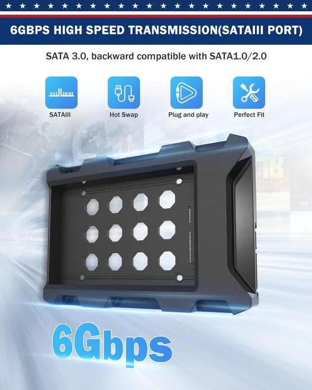 Alt view image 3 of 5 - DecorStat 2.5" SSD to 3.5" SATA Hard Disk Drive Adapter ABS SSD Mounting Bracket Kit 4 Pack Internal Drive Bay Converter Hard Drive Caddy Case Tray SSD Holder HDD Cage with Portable Bag Hot Swap Plug