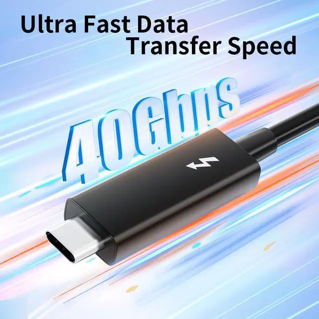Alt view image 2 of 5 - Active Thunderbolt 3 Cable 6.6ft/ 2M, USB-C to USB-C Cable with 100W Charging/ 40Gbps Data Sync and 5K/4K @60Hz, Compatible with Type-C Mac Books, iPad Pro 2021/22, Dell, Docking, SSD, Hub and more