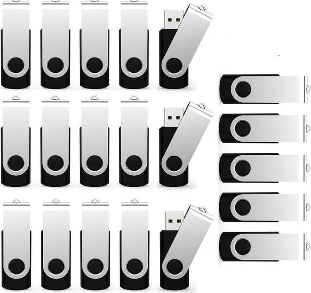 Main image of USB Flash Drive 512MB 20 Pack, Bulk USB 2.0 Thumb Drives Swivel Memory Stick Jump Drive Pen Drive,512MB 20 Pieces