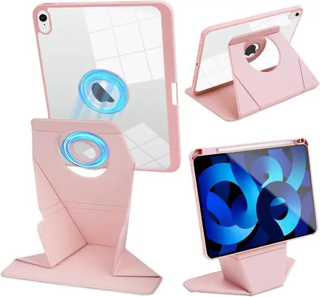 Main image of LIZIMANDU Rotating Case for ipad 10th Generation Case, Dechable ipad Case 10.9 inch with Foldable Magnetic Stand, Auto Sleep/Wake(1-Pink)