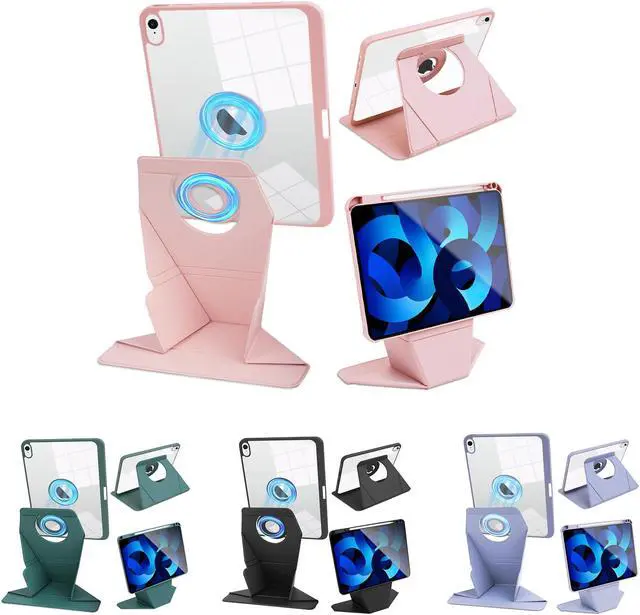 Alt view image 2 of 5 - LIZIMANDU Rotating Case for ipad 10th Generation Case, Dechable ipad Case 10.9 inch with Foldable Magnetic Stand, Auto Sleep/Wake(1-Pink)