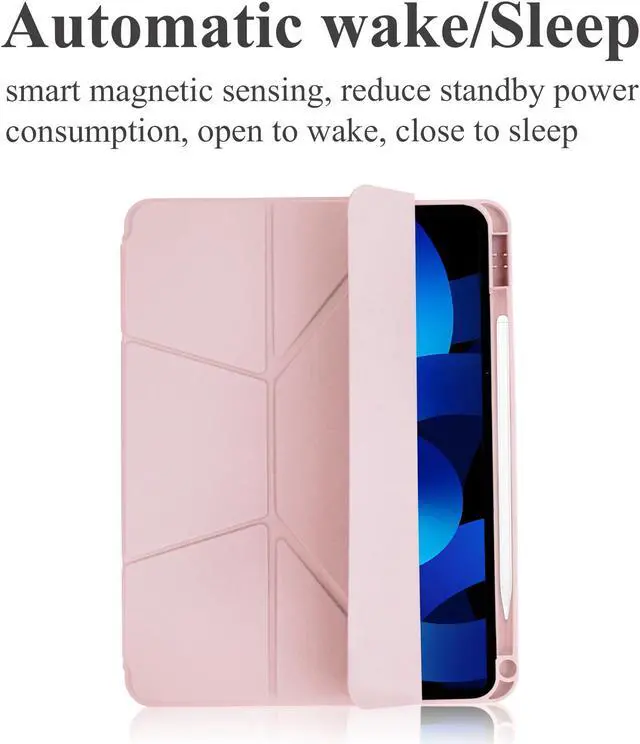 Alt view image 4 of 5 - LIZIMANDU Rotating Case for ipad 10th Generation Case, Dechable ipad Case 10.9 inch with Foldable Magnetic Stand, Auto Sleep/Wake(1-Pink)