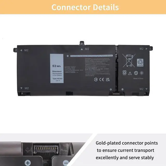 Alt view image 3 of 5 - NBULBL H5CKD Laptop Battery Replacement for Dell Vostro 5300 5401 5501 Latitude 3410 3510 Inspiron 5300 5401 5408 5501 5508 5400 7405 7300 7500 2-in-1 Silver Series 07T8CD [15V 53Wh]