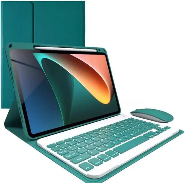 Main image of KMXDD Keyboard Case Mouse Compatible with iPad (A16) 11th Generation 11 Inch 2025/ iPad 10th Generation 10.9 Inch 2022 Case with Mouse Removable Bluetooth Keyboard Color Keys,Dark Green