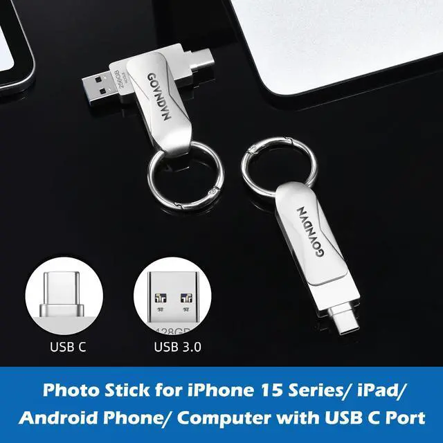Alt view image 4 of 5 - GOVNDVN Photo-Stick-for-iPhone 16 15, 256GB iPhone-Photo-Stick for iPad Android Phone MacBook PC with USB C and USB 3.0, iPhone Photostick Photo-Storage-Stick iPhone-Backup Flash Drive