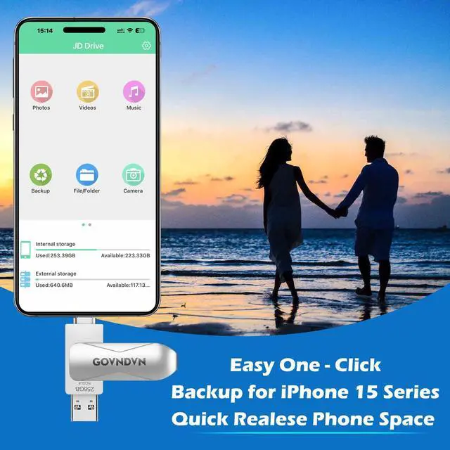 Alt view image 3 of 5 - GOVNDVN Photo-Stick-for-iPhone 16 15, 256GB iPhone-Photo-Stick for iPad Android Phone MacBook PC with USB C and USB 3.0, iPhone Photostick Photo-Storage-Stick iPhone-Backup Flash Drive