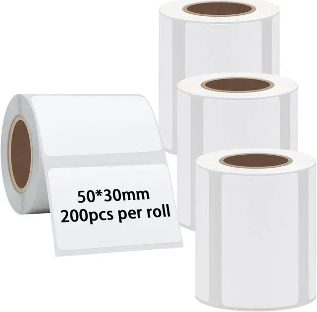 Alt view image 5 of 5 - HYBSK P50 Label Maker Direct Thermal Printer + 4 Rolls 50x30mm Removable Printer Thermal Label Paper